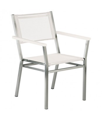 Barlow Tyrie - Equinox Dining Armchair in Arctic White and Pearl